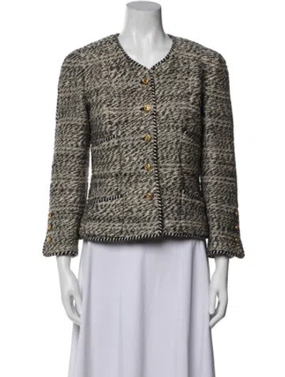 Pre-owned Chanel Vintage Late 1980's - Early 1990's Jacket In Gray