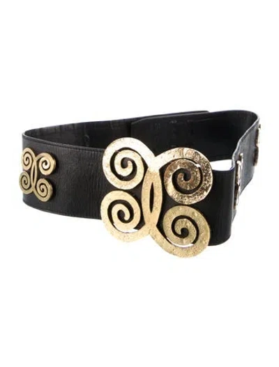 Pre-owned Chanel Vintage Late 1980's - Early 1990's Waist Belt In Black