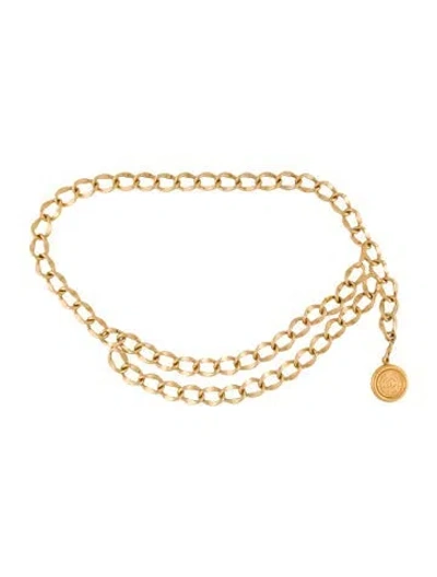 Pre-owned Chanel Vintage Late 1980's - Early 1990's Waist Belt In Gold