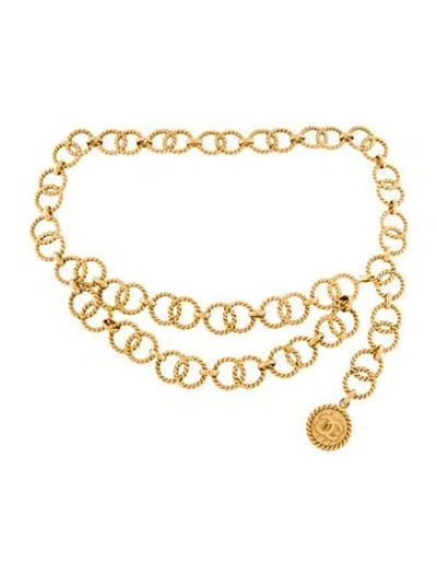 Pre-owned Chanel Vintage Late 1980's - Early 1990's Waist Belt In Gold