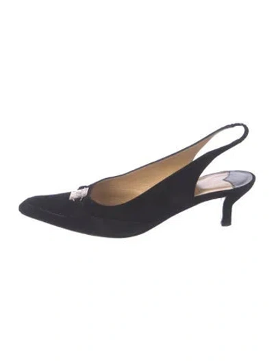 Pre-owned Chanel Vintage Late 1990's - Early 2000's Slingback Pumps In Black
