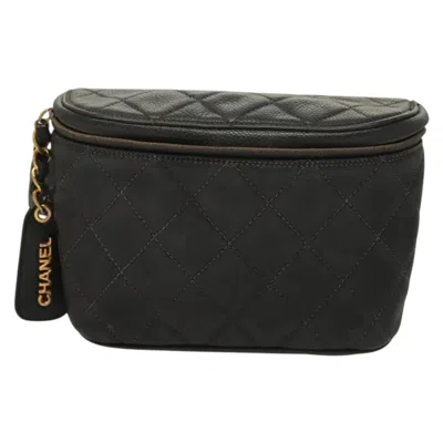 Pre-owned Chanel Vintage Leather Shoulder Bag () In Black
