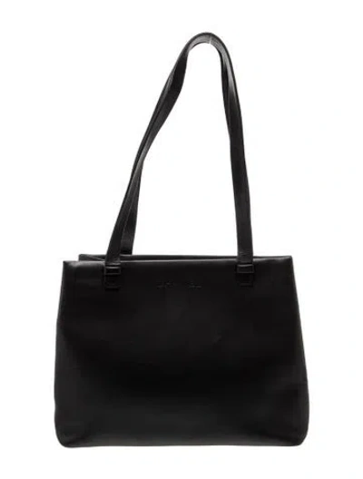 Pre-owned Chanel Vintage Logo Tote In Black