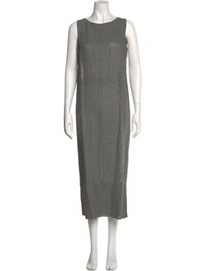 Pre-owned Chanel Vintage Long Dress In Gray