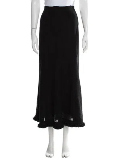 Pre-owned Chanel Vintage Long Skirt In Black