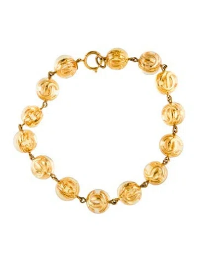 Pre-owned Chanel Vintage Lucite Cc Ball Choker Necklace, 16" In Multi