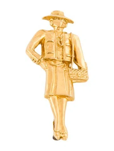 Pre-owned Chanel Vintage Mademoiselle Brooch In Multi