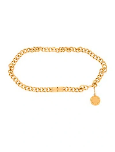 Pre-owned Chanel Vintage Medallion Chain-link Belt In Gold