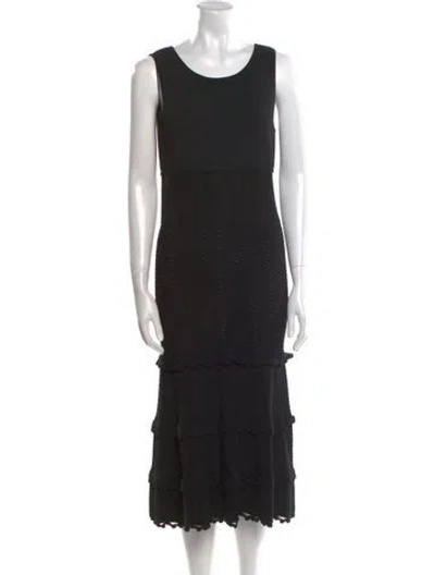 Pre-owned Chanel Vintage Midi Length Dress In Black