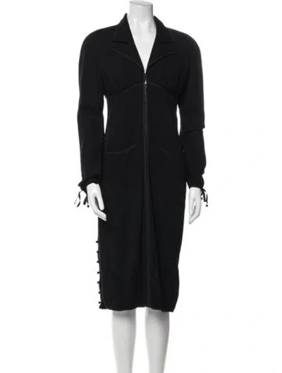 Pre-owned Chanel Vintage Midi Length Dress In Black