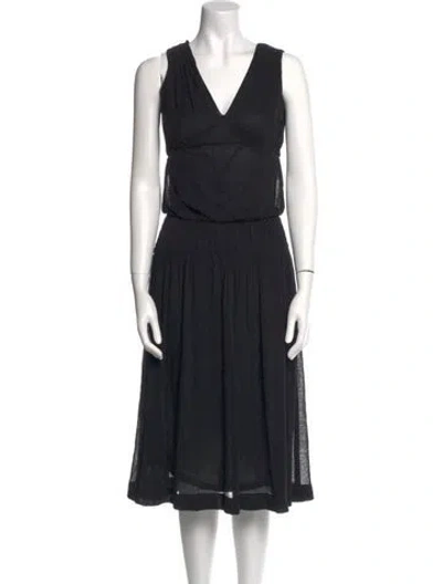 Pre-owned Chanel Vintage Midi Length Dress In Black