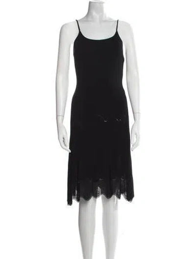Pre-owned Chanel Vintage Midi Length Dress In Black