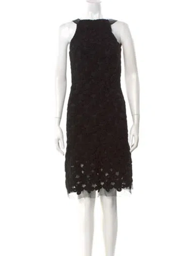 Pre-owned Chanel Vintage Midi Length Dress In Black