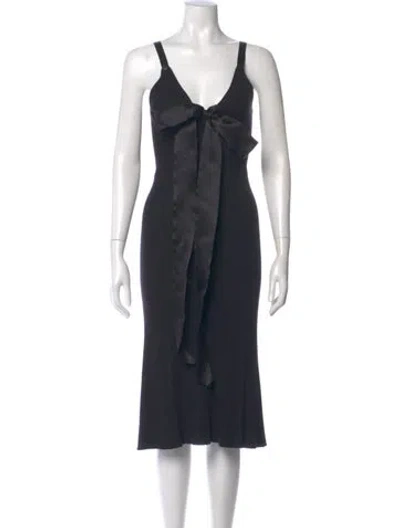 Pre-owned Chanel Vintage Midi Length Dress In Black