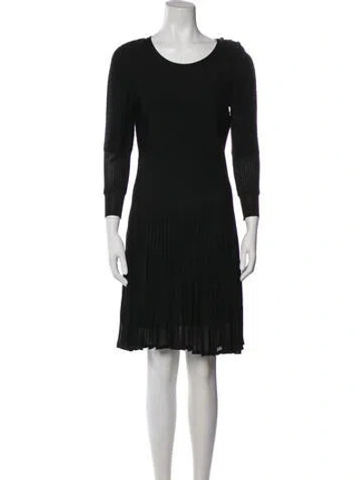 Pre-owned Chanel Vintage Midi Length Dress In Black