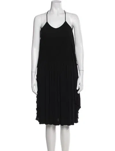 Pre-owned Chanel Vintage Midi Length Dress In Black