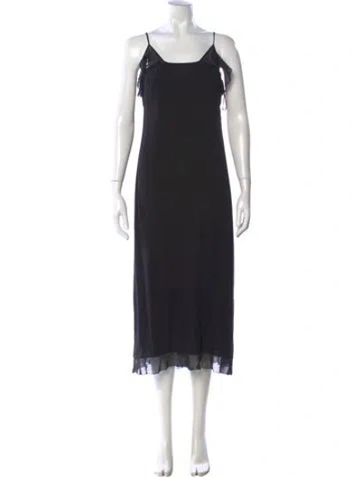 Pre-owned Chanel Vintage Midi Length Dress In Black