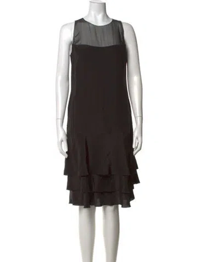Pre-owned Chanel Vintage Midi Length Dress In Black