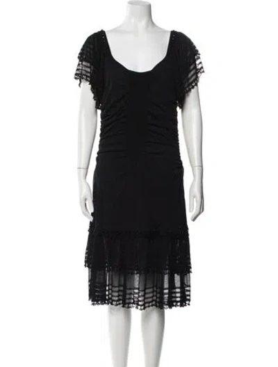 Pre-owned Chanel Vintage Midi Length Dress In Black