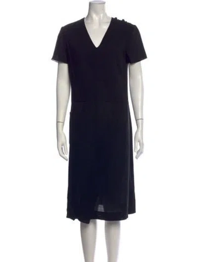Pre-owned Chanel Vintage Midi Length Dress In Black