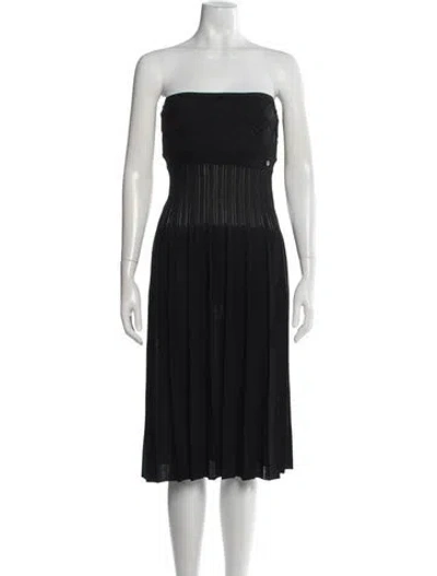 Pre-owned Chanel Vintage Midi Length Dress In Black