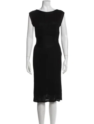 Pre-owned Chanel Vintage Midi Length Dress In Black