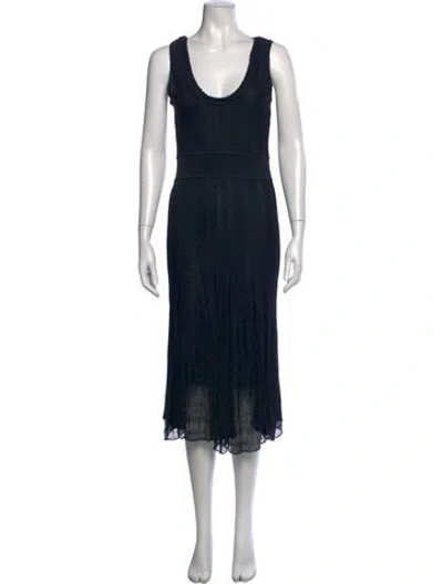 Pre-owned Chanel Vintage Midi Length Dress In Black