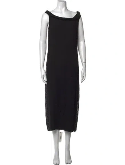 Pre-owned Chanel Vintage Midi Length Dress In Black