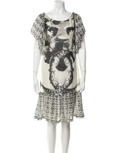 Pre-owned Chanel Vintage Midi Length Dress In Black/neutrals