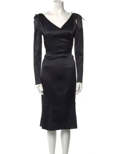 Pre-owned Chanel Vintage Midi Length Dress In Blue