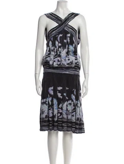 Pre-owned Chanel Vintage Midi Length Dress In Blue