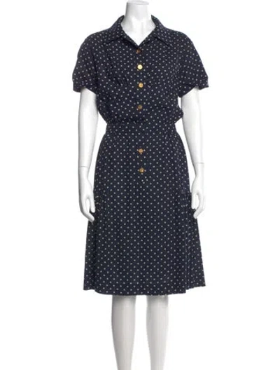 Pre-owned Chanel Vintage Midi Length Dress In Blue