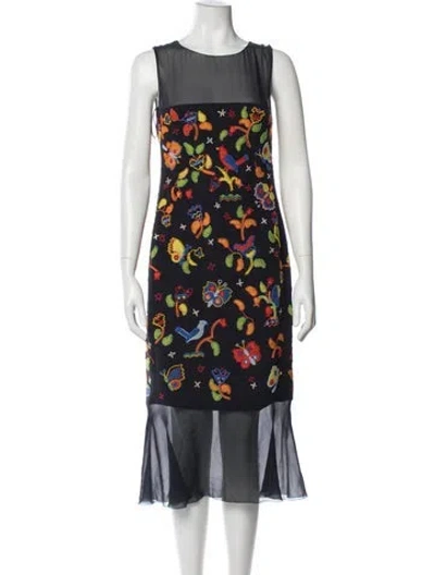 Pre-owned Chanel Vintage Midi Length Dress In Blue