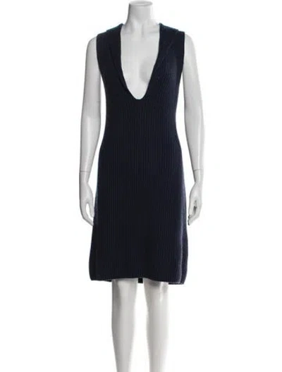 Pre-owned Chanel Vintage Midi Length Dress In Blue