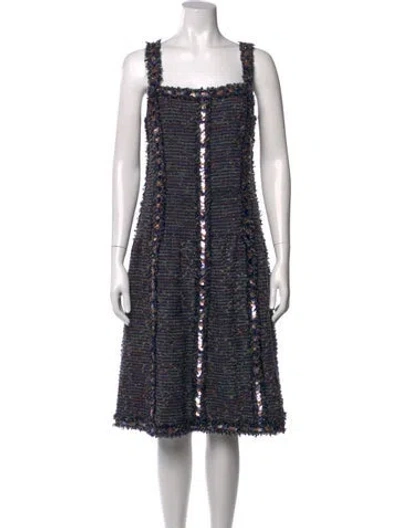 Pre-owned Chanel Vintage Midi Length Dress In Blue