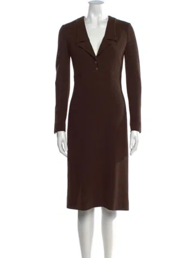 Pre-owned Chanel Vintage Midi Length Dress In Brown