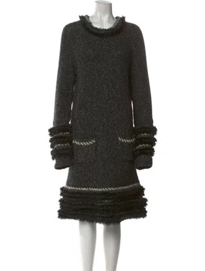 Pre-owned Chanel Vintage Midi Length Dress In Gray