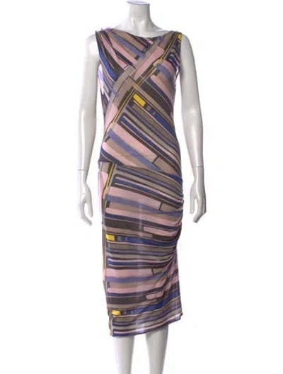 Pre-owned Chanel Vintage Midi Length Dress In Grey