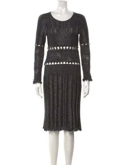 Pre-owned Chanel Vintage Midi Length Dress In Grey