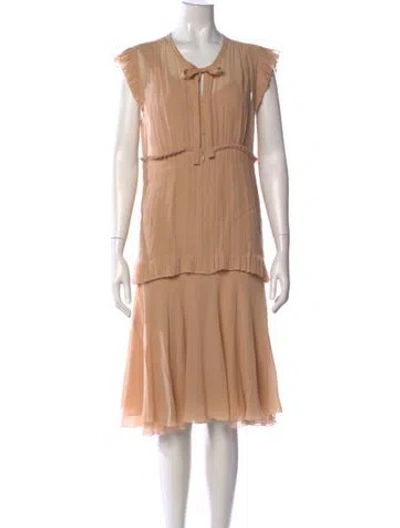 Pre-owned Chanel Vintage Midi Length Dress In Neutral