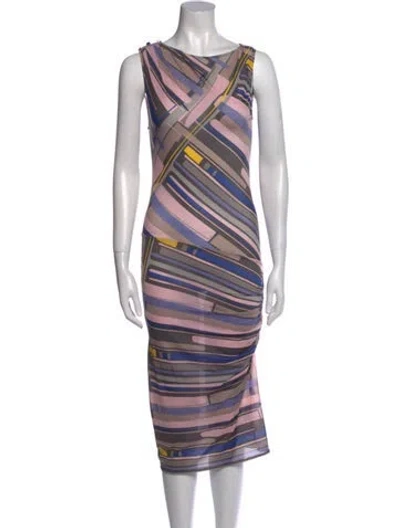 Pre-owned Chanel Vintage Midi Length Dress In Pink