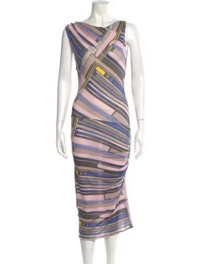 Pre-owned Chanel Vintage Midi Length Dress In Pink