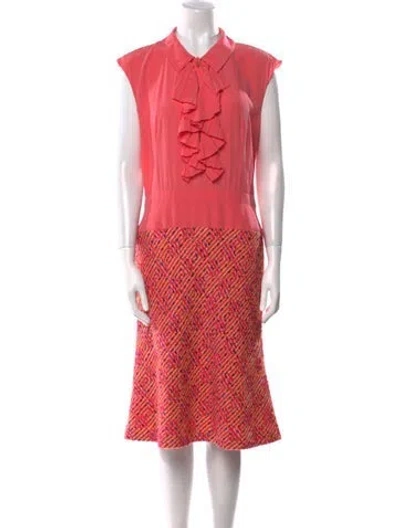 Pre-owned Chanel Vintage Midi Length Dress In Pink