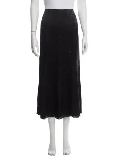 Pre-owned Chanel Vintage Midi Length Skirt In Black
