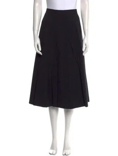 Pre-owned Chanel Vintage Midi Length Skirt In Black