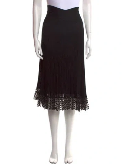 Pre-owned Chanel Vintage Midi Length Skirt In Black