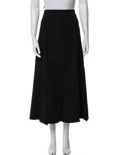 Pre-owned Chanel Vintage Midi Length Skirt In Black