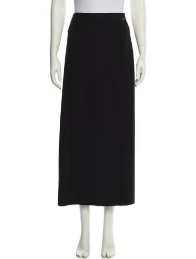 Pre-owned Chanel Vintage Midi Length Skirt In Black