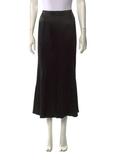 Pre-owned Chanel Vintage Midi Length Skirt In Black