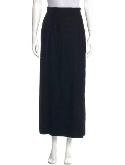 Pre-owned Chanel Vintage Midi Length Skirt In Black